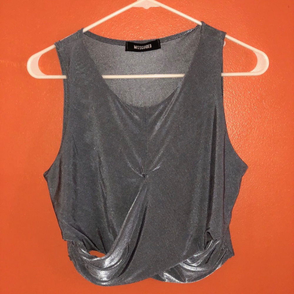 Silk metallic crop top